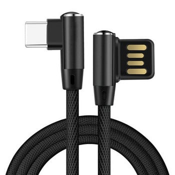 USB кабел за мобилни устройства TYPE-C в черен цвят