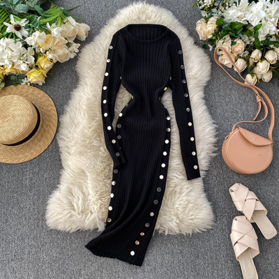 Καθημερινό γυναικείο φόρεμα με μεταλλικό στοιχείο σε διάφορα χρώματα