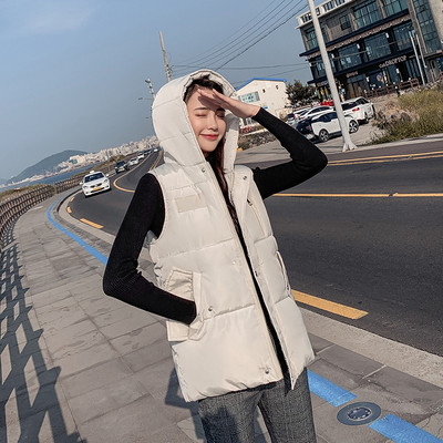 Alkalmi női mellény kapucnival és zsebekkel, négy színben