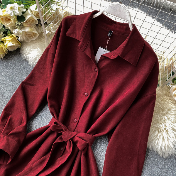 Rochie de dama tip camasa cu guler in mai multe culori