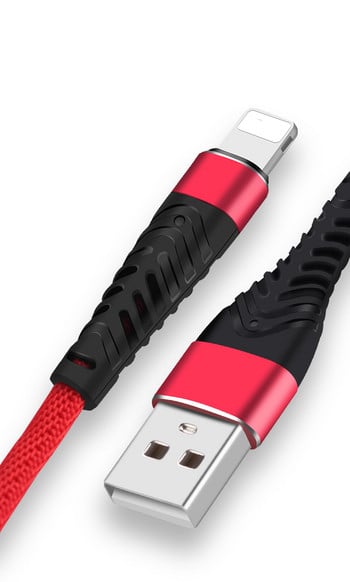 Бързо зареждащ Data Cable за Iphone TYPE Lightning в червен цвят