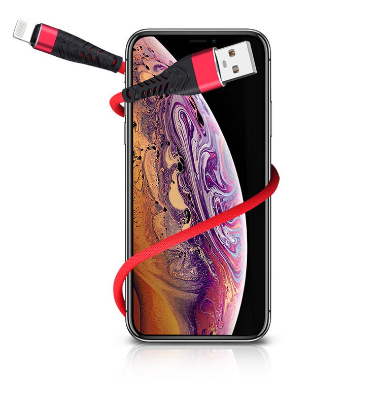 Cablu de date de încărcare rapidă pentru Iphone TIP Lightning în roșu