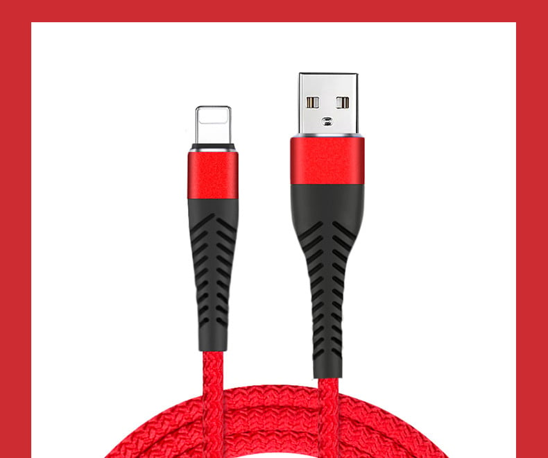 Бързо зареждащ Data Cable за Iphone TYPE Lightning в червен цвят