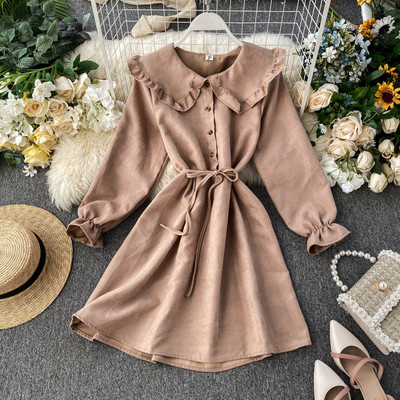 Rochie de dama cu nasturi si guler in mai multe culori