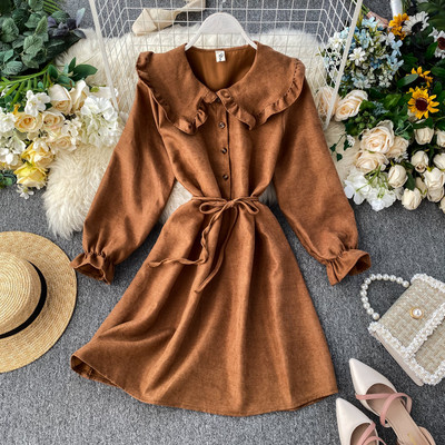 Rochie de dama cu nasturi si guler in mai multe culori