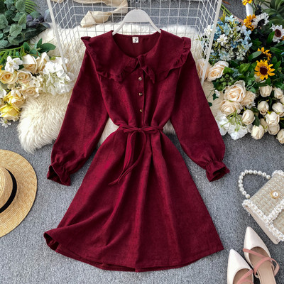 Rochie de dama cu nasturi si guler in mai multe culori