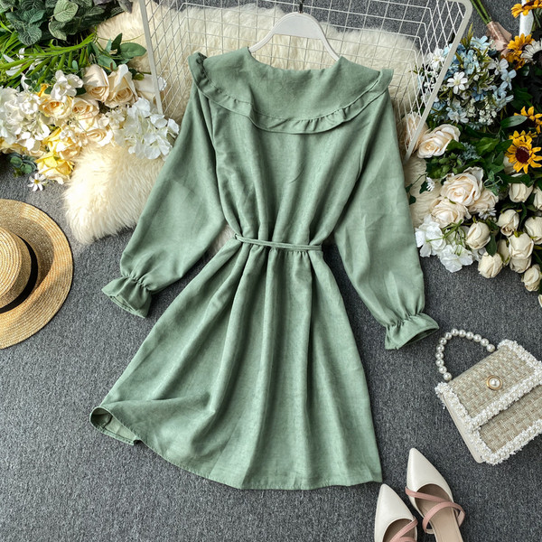 Rochie de dama cu nasturi si guler in mai multe culori