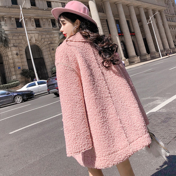 Stílusos női kabát, hosszú ujjú, gombos rózsaszín és barna színben