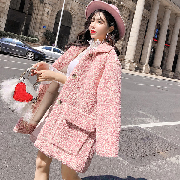 Stílusos női kabát, hosszú ujjú, gombos rózsaszín és barna színben