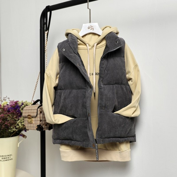 Casual γυναικείο γιλέκο με φερμουάρ και κουμπιά σε πέντε χρώματα