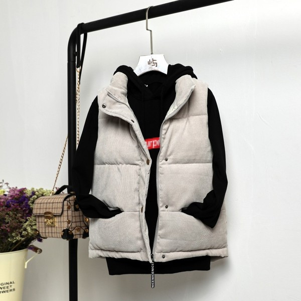 Casual γυναικείο γιλέκο με φερμουάρ και κουμπιά σε πέντε χρώματα