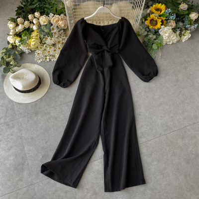 Дамски дълъг гащеризон с дълъг ръкав 