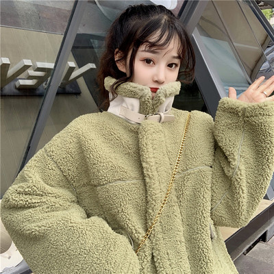 Top coat dama in trei culori cu guler inalt si buzunare