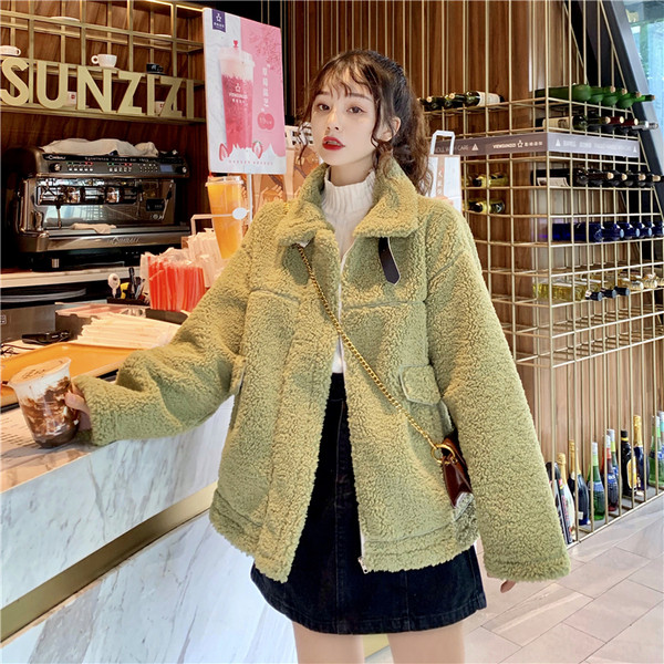 Top coat dama in trei culori cu guler inalt si buzunare