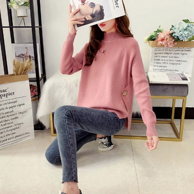 Új modell korszerű női pulóver polo gallérral több színben