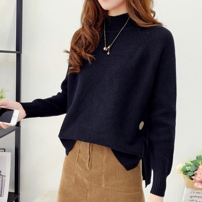 Új modell korszerű női pulóver polo gallérral több színben