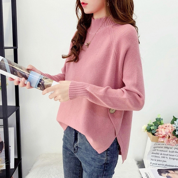 Új modell korszerű női pulóver polo gallérral több színben