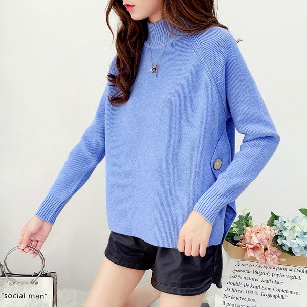 Új modell korszerű női pulóver polo gallérral több színben