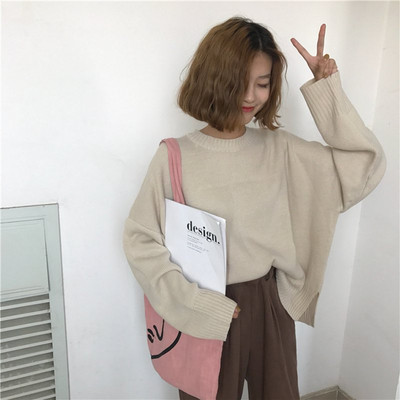 Stílusos női téli pulóver zöld, fehér és kék hasítékokkal