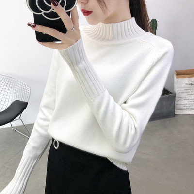 Modern női pulóver, hosszú ujjal és pólógallérral több színben