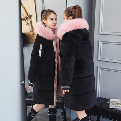 Μοντέρνο γυναικείο μακρύ μπουφάν με μαλακή επένδυση και κουκούλα σε έξι χρώματα