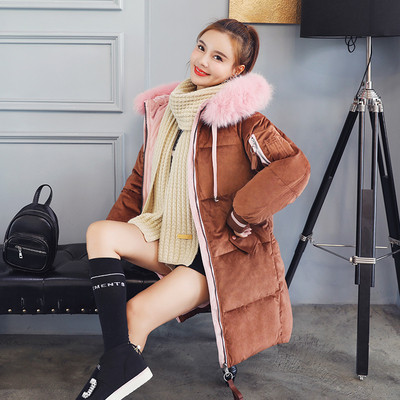 Μοντέρνο γυναικείο μακρύ μπουφάν με μαλακή επένδυση και κουκούλα σε έξι χρώματα