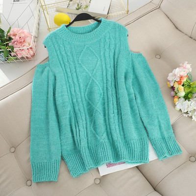 Μοντέρνο γυναικείο πουλόβερ με γυμνούς ώμους σε διάφορα χρώματα