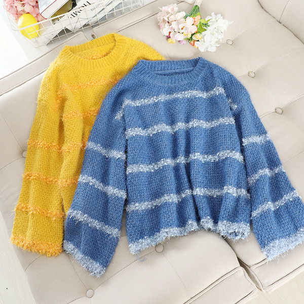 Casual γυναικείο πουλόβερ  με στρογγυλη λαιμόκοψη σε διάφορα χρώματα