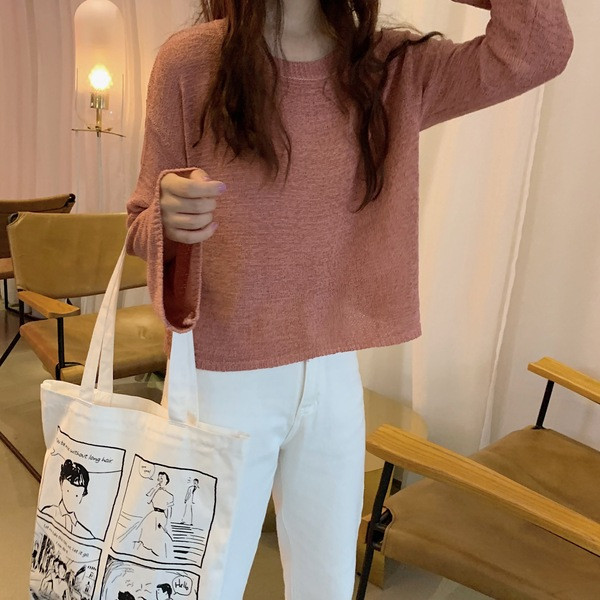 Női őszi blúz kerek nyakkivágással, több színben