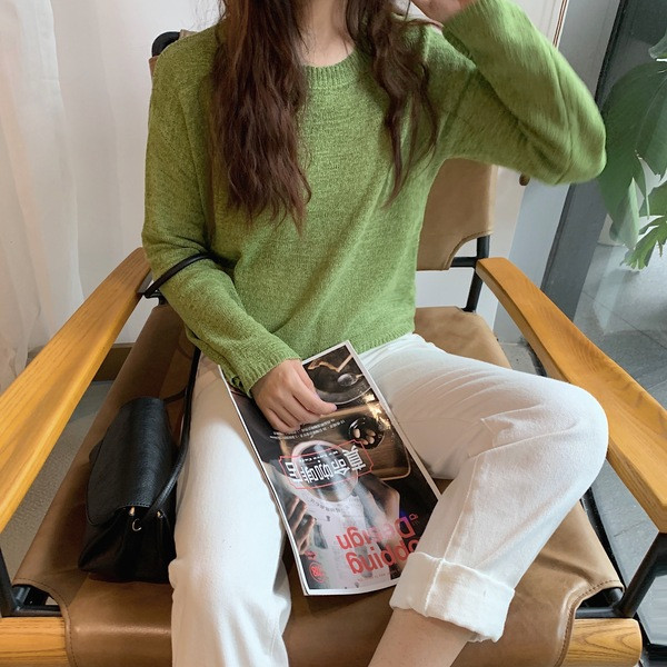 Női őszi blúz kerek nyakkivágással, több színben