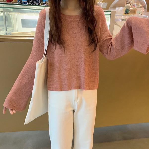 Női őszi blúz kerek nyakkivágással, több színben