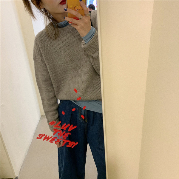 Pulover de dama in mai multe culori cu decolteu oval