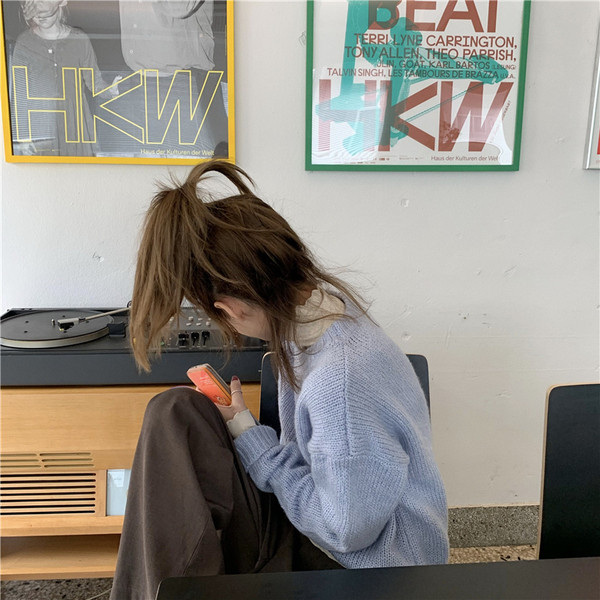 Pulover de dama in mai multe culori cu decolteu oval