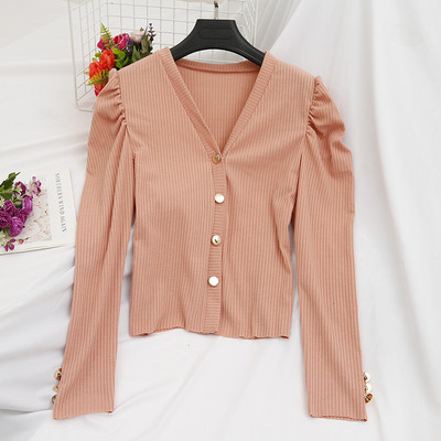 Bluza casual dama cu nasturi si decolteu spitz in mai multe culori