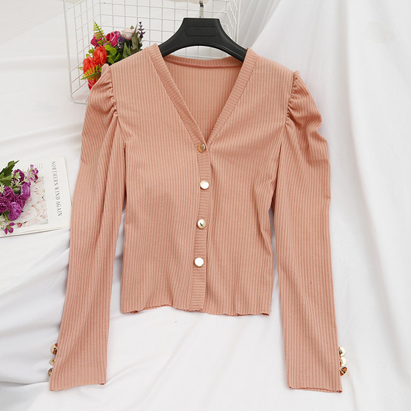 Bluza casual dama cu nasturi si decolteu spitz in mai multe culori