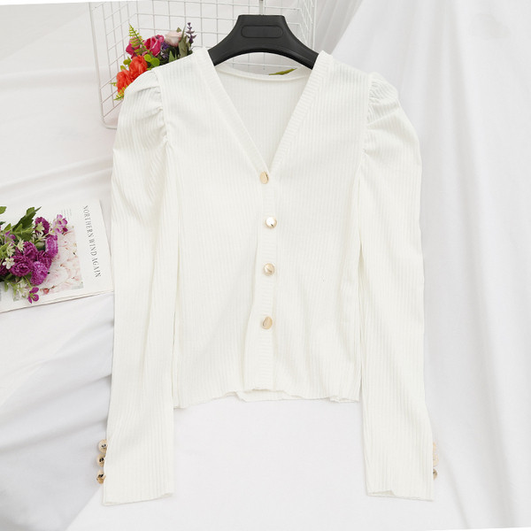 Bluza casual dama cu nasturi si decolteu spitz in mai multe culori