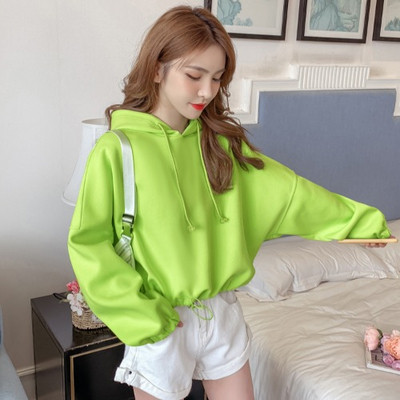 Modern női pulóver kapucnival több színben - rövid modell