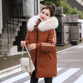 Jachetă lungă casual de damă, cu glugă și puf în trei culori