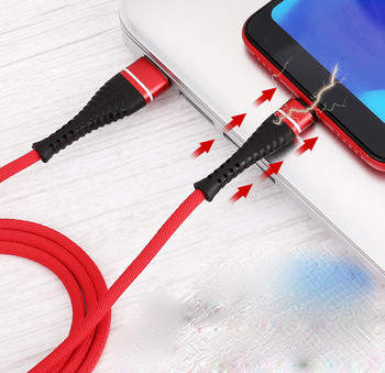 Кабел за зареждане и трансфер на данни на мобилни устройства  Android - Micro USB  в червен цвят 