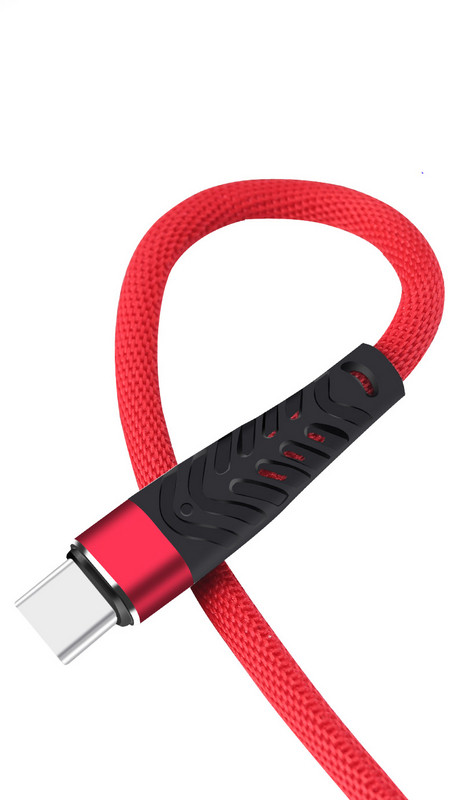 Android καλώδιο φόρτισης και μεταφοράς δεδομένων κινητού τηλεφώνου - USB TYPE-C σε κόκκινο χρώμα