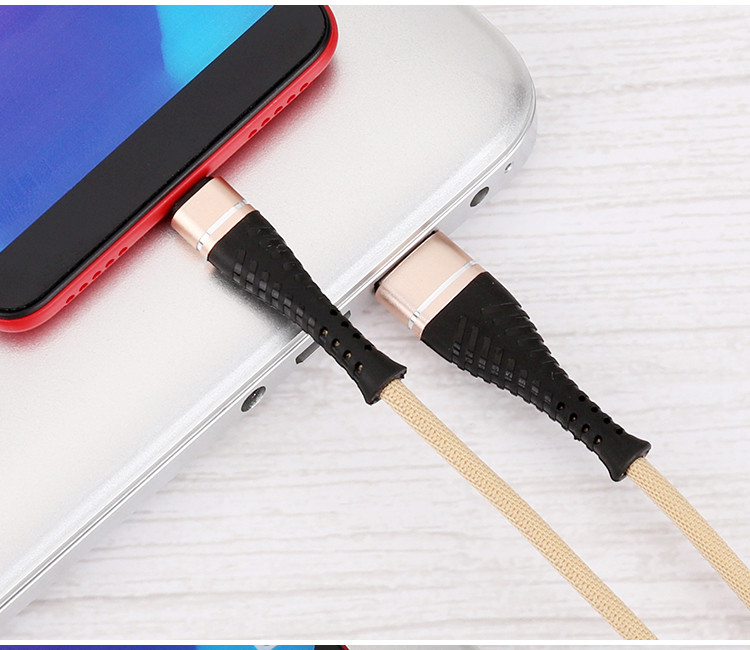Високоскоростен USB кабел TYPE-C за бързо зареждане на смартфони Android в златист цвят