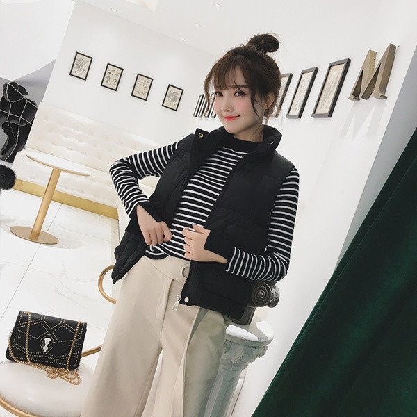 Alkalmi női mellény fekete és barna rátéttel