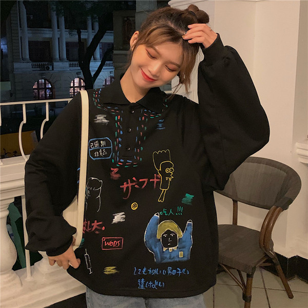 Γυναικεία casual μπλούζα σε λευκό και μαύρο χρώμα 