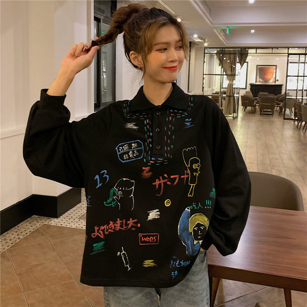 Γυναικεία casual μπλούζα σε λευκό και μαύρο χρώμα 