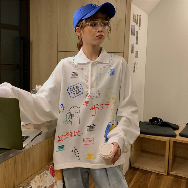 Γυναικεία casual μπλούζα σε λευκό και μαύρο χρώμα 