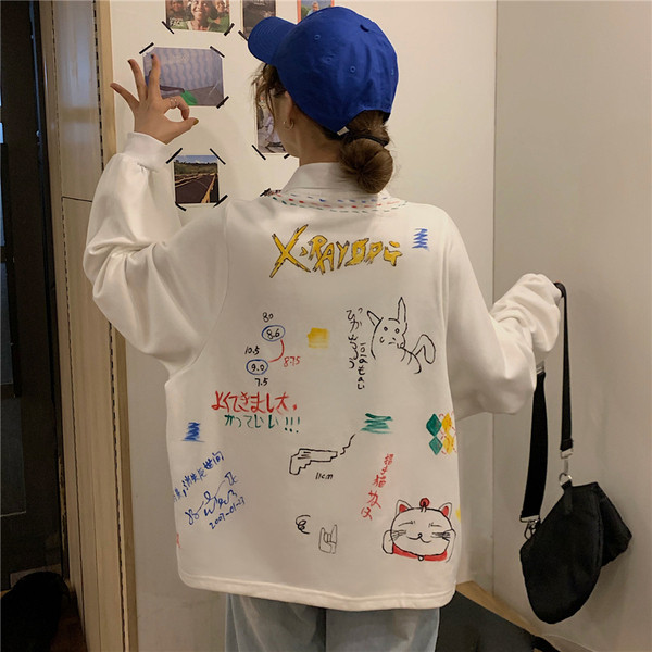 Γυναικεία casual μπλούζα σε λευκό και μαύρο χρώμα 