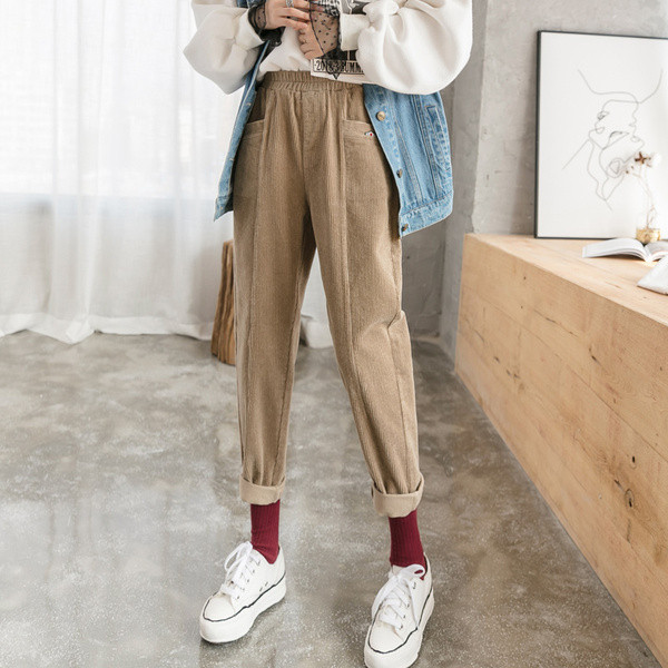 Νέο μοντέλο καθημερινό γυναικείο παντελόνι με τσέπες σε καφέ, μπεζ και μαύρο χρώμα