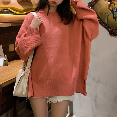 Pulover de dama cu decolteu rotund model larg in mai multe culori