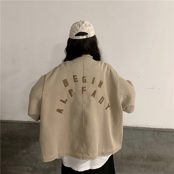 Geaca casual dama model larg in bej si negru