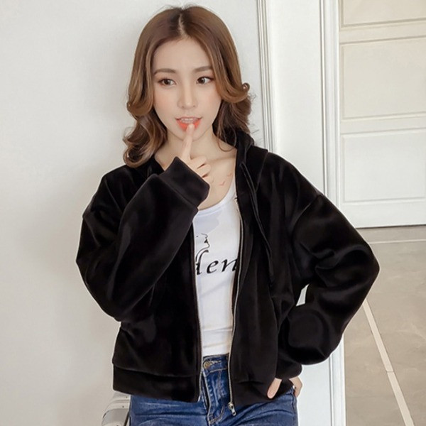 Νέο μοντέλο γυναικείο φούτερ  με κουκούλα με φερμουάρ σε μαύρο, πράσινο και καφέ χρώμα